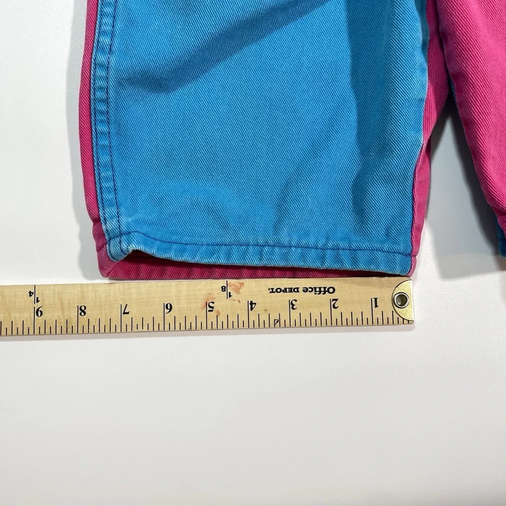 Vintage 90s Blue Attitude Multicolor Overalls Kids Size 10